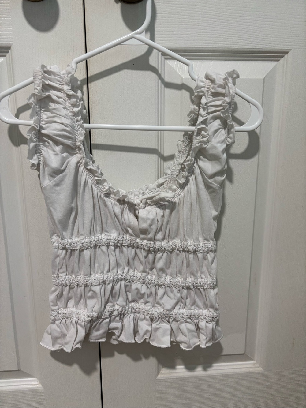 Ardene White Ruffled Smocked Tank - Picture 3 of 4